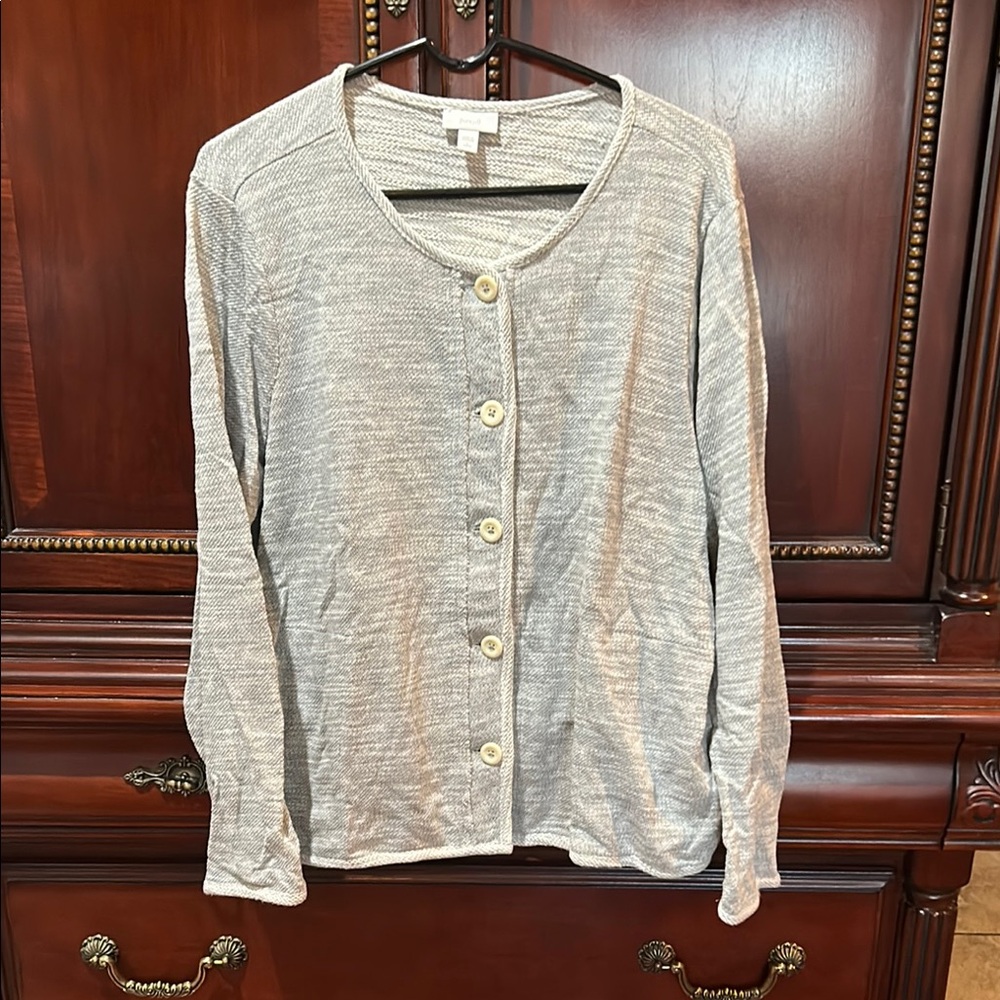 J Jill Gray Button-Up Cardigan